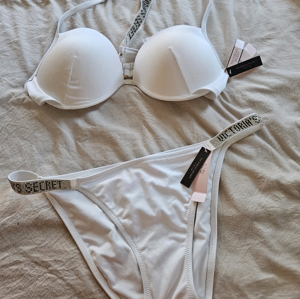 White Victoria's secret glitter bikini set